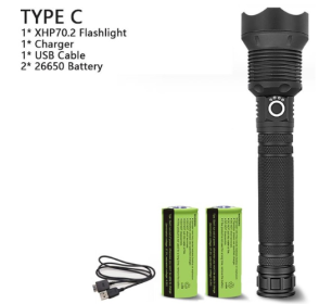 XHP70.2 Powerful Usb Led Flashlight (Option: P70.2+26650-AU)