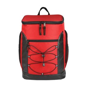 Backpack Cooler Thermo Bag Lunch Bento Ice Pack Outdoor Picnic (Color: Red)